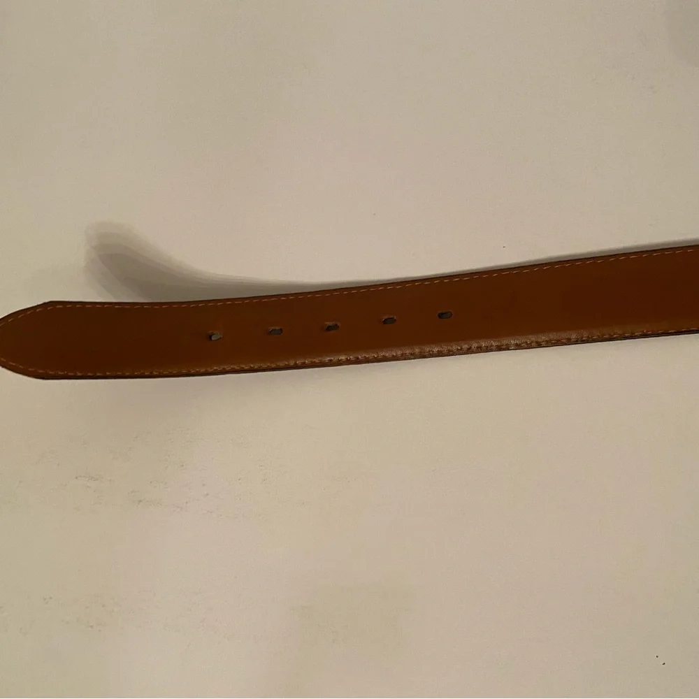 DANBURY BELT BROWN LEATHER GOLD BUCKLE SIZE 34 USA MENS ACCESSORY